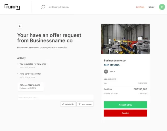 chat or make an offer to seller screen chat or make an offer to seller screen